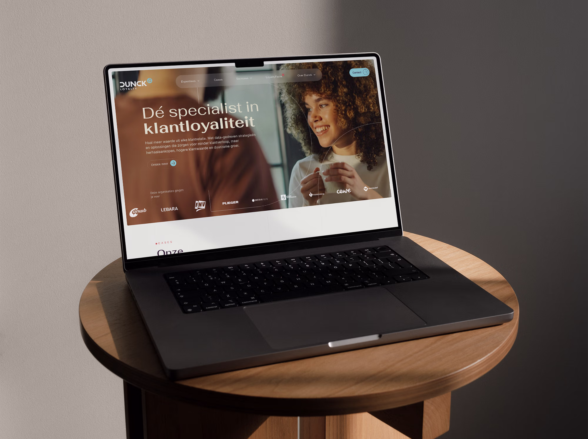 Preview image for next project — Dunck.nl customer loyalty website on MacBook mockup